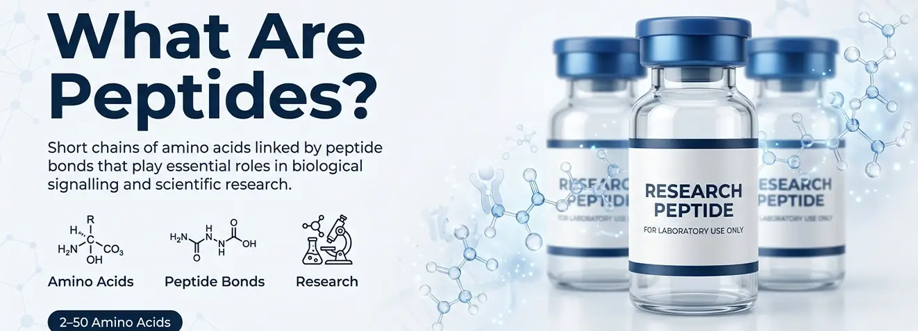 What are peptides showing short amino acid chains linked by peptide bonds