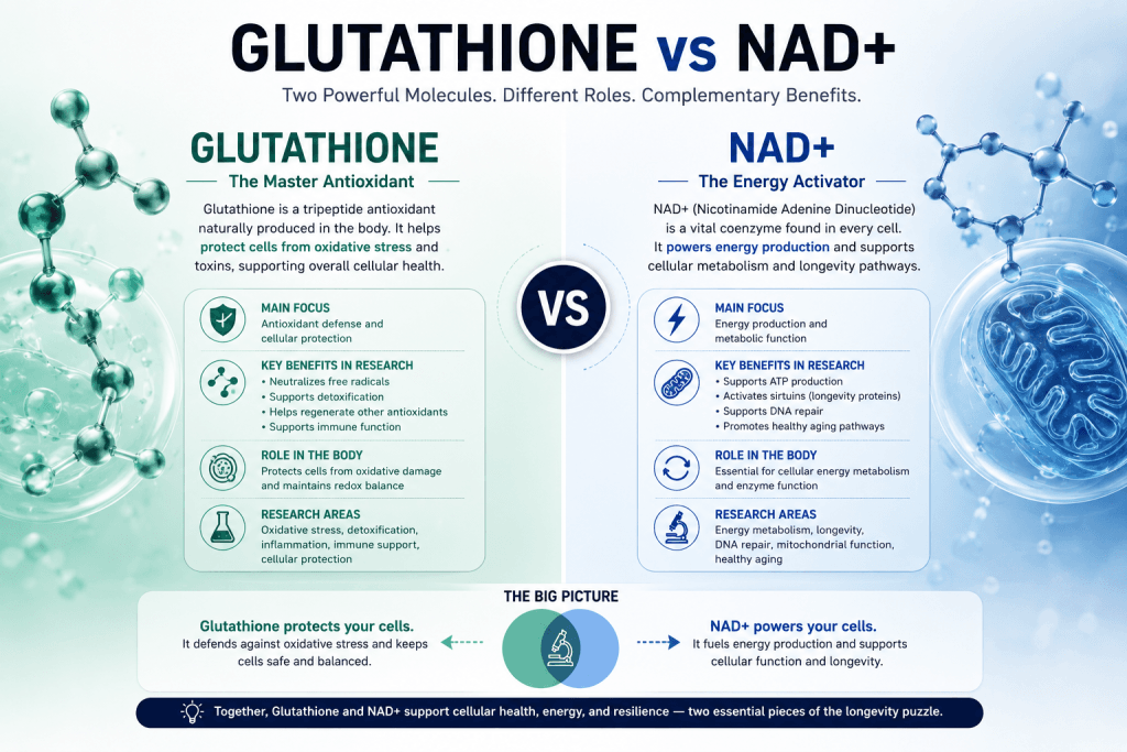 NAD vs glutathione guide